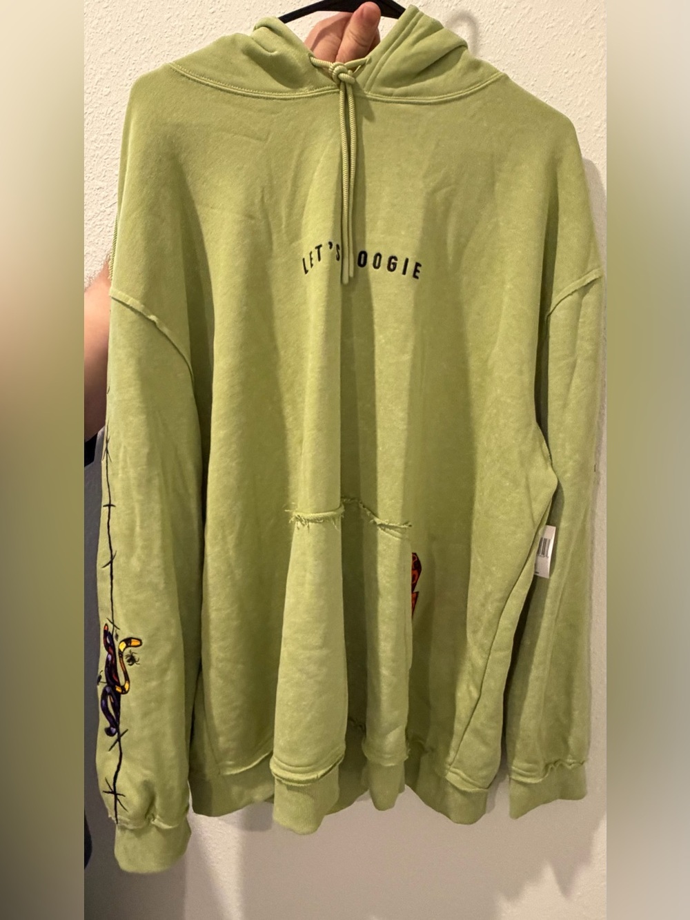 Disney Parks unisex Green 'Let's Boogie' Crewneck Hooded sweatshirt size xl NWT